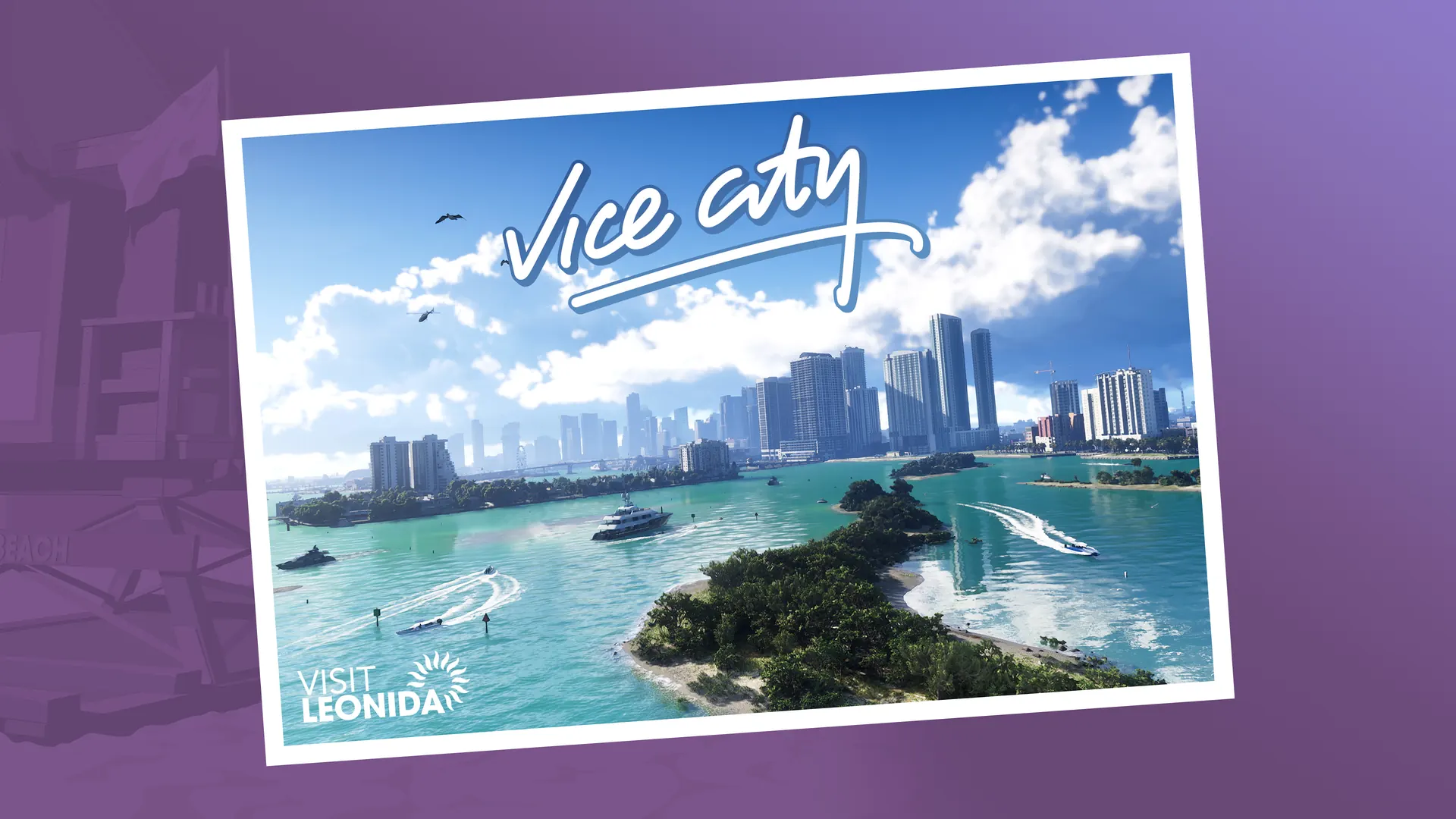 Official Vice City postcard artwork