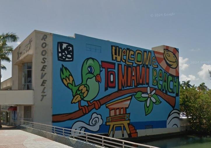 Miami Beach Welcome Mural, real life